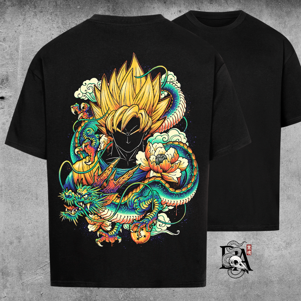 Son Goku Drachenmotiv Oversized Shirt