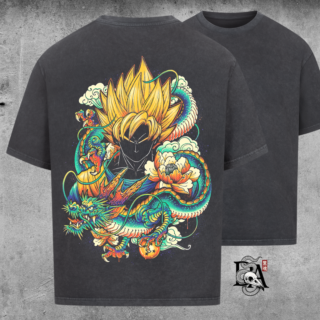 Son Goku Drachenmotiv Oversized Shirt