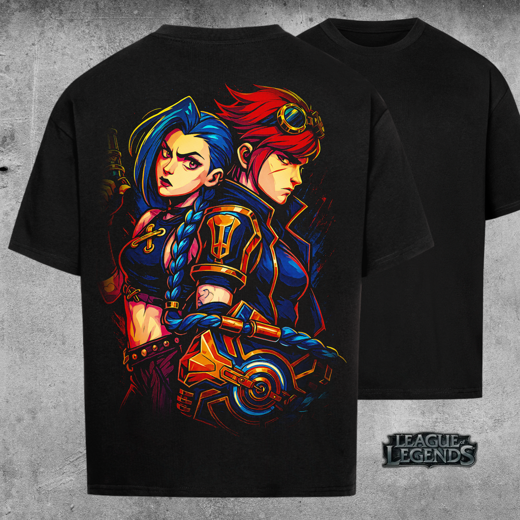 League of Legends / Arcane – Jinx & Vi (Sisters of Zaun & Piltover) - Oversized Shirt
