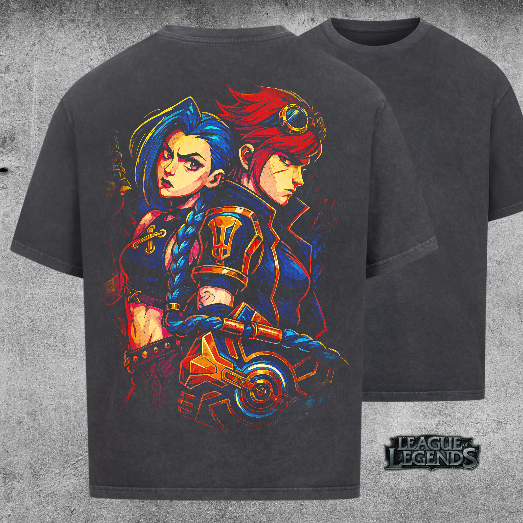 League of Legends / Arcane – Jinx & Vi (Sisters of Zaun & Piltover) - Oversized Shirt