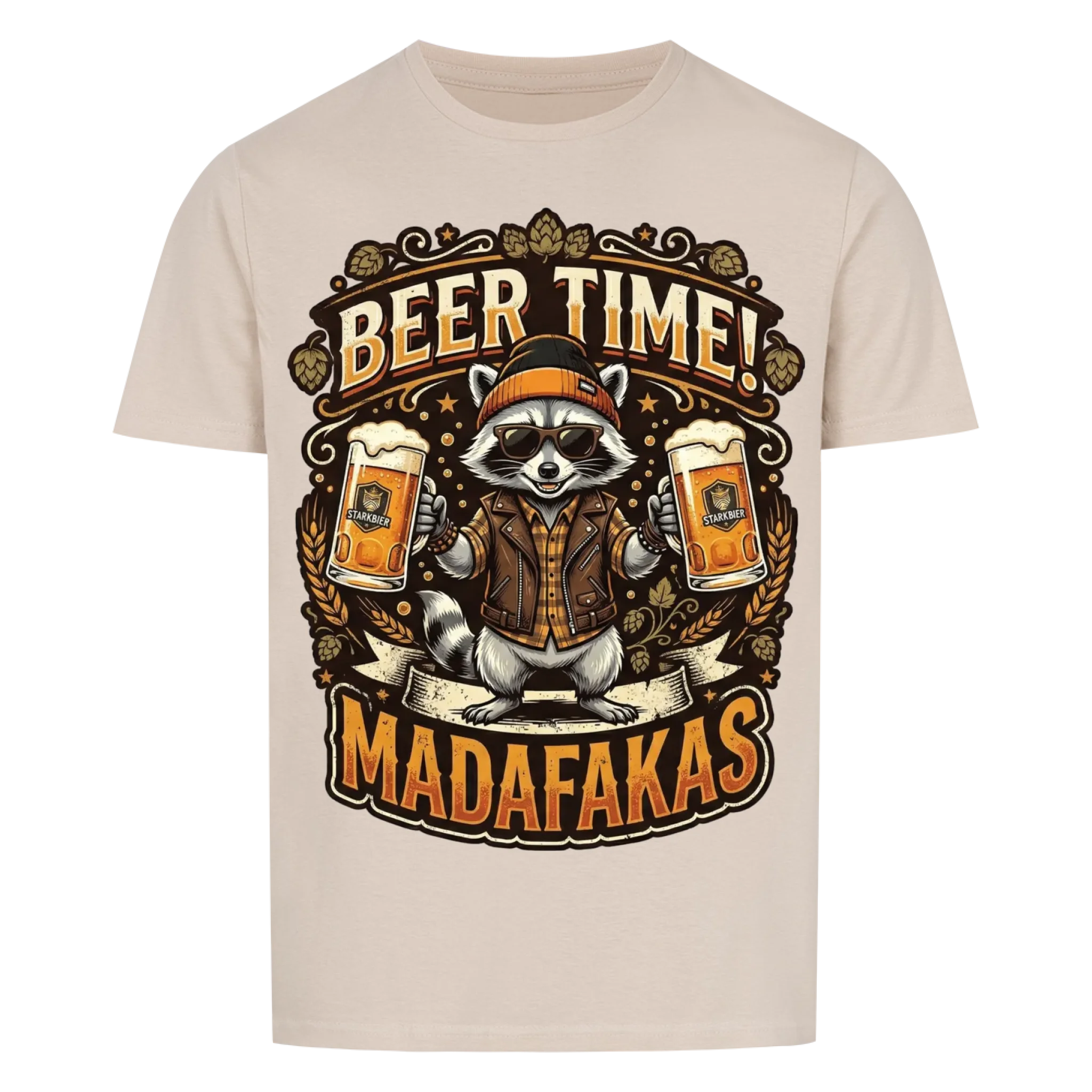 Beer Time Waschbär - Shirt