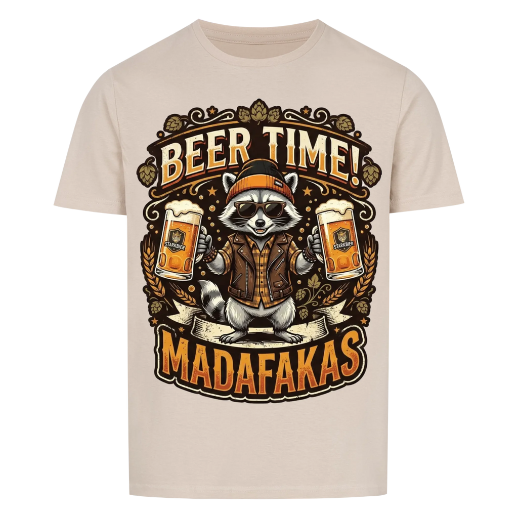 Beer Time Waschbär - Shirt