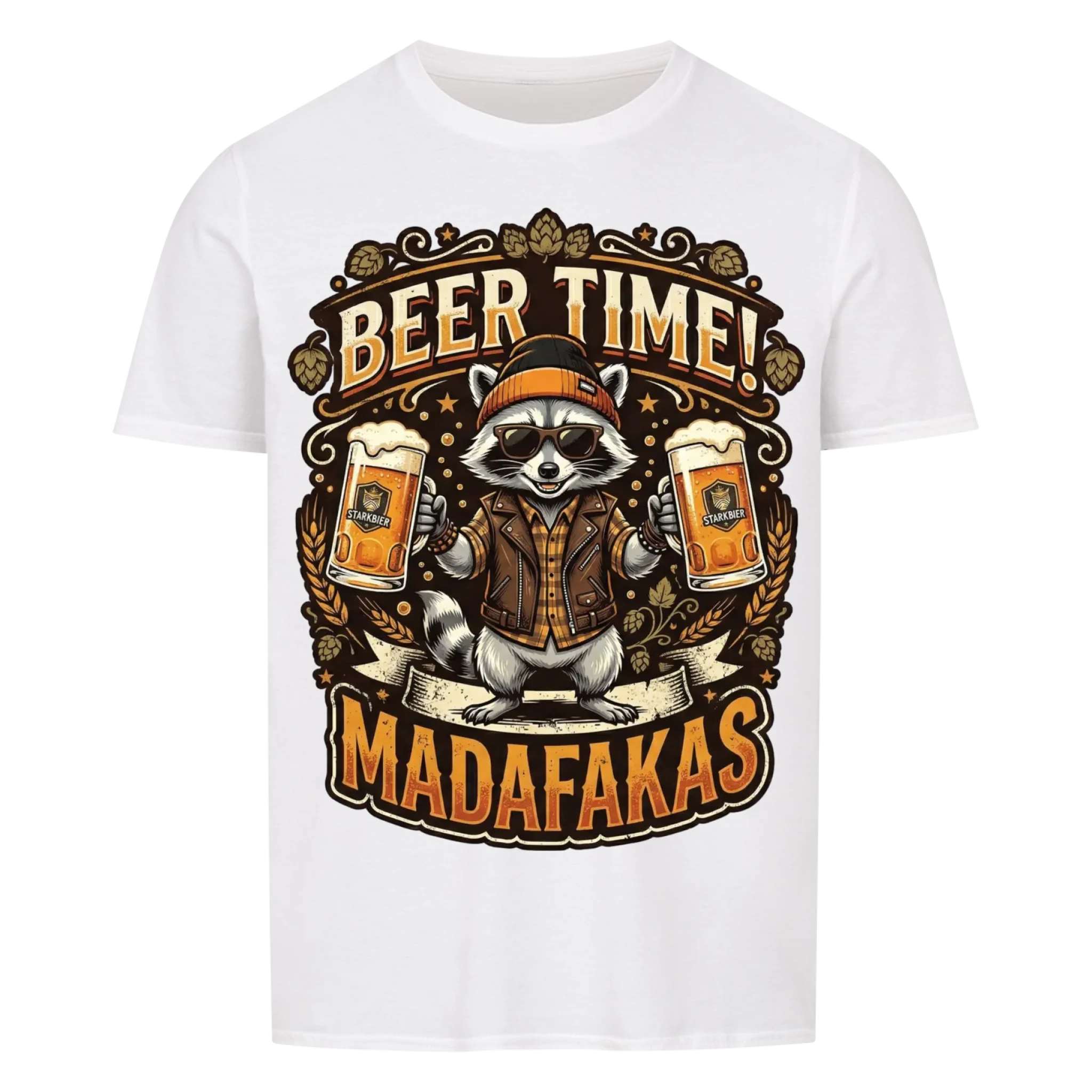 Beer Time Waschbär - Shirt