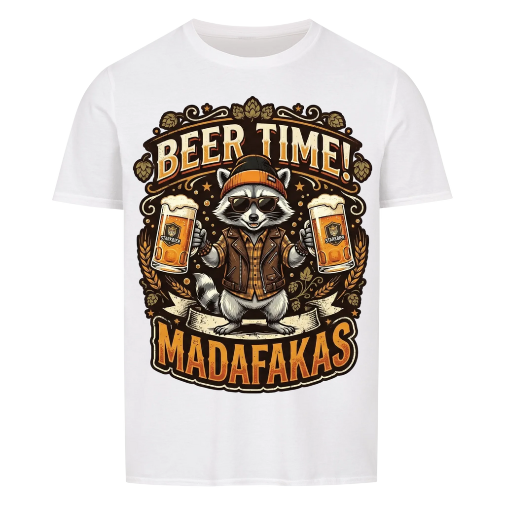 Beer Time Waschbär - Shirt