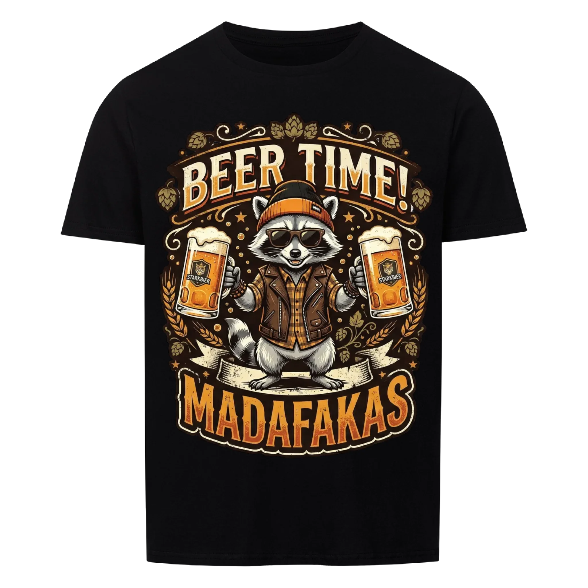 Beer Time Waschbär - Shirt