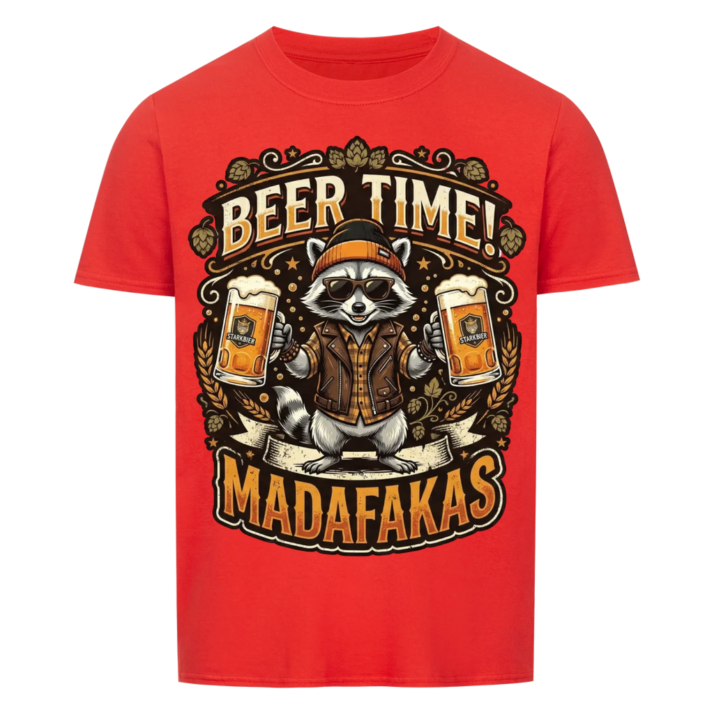 Beer Time Waschbär - Shirt