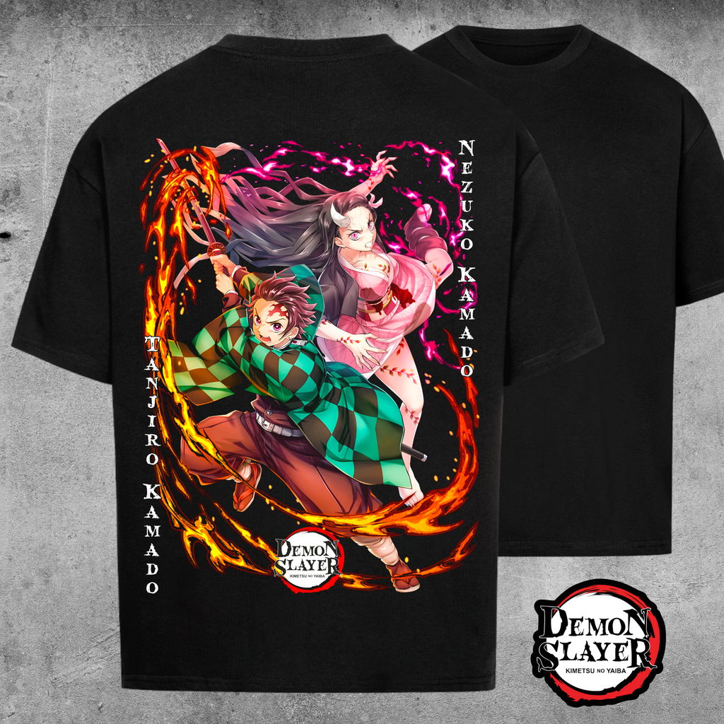 Tanjiro & Nezuko Kamado Flame Duo Edition - Oversized Shirt