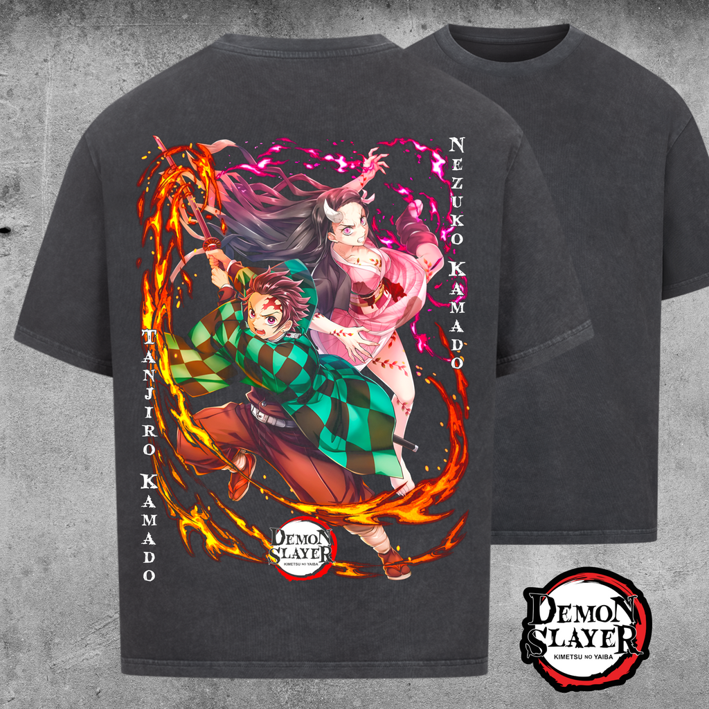 Tanjiro & Nezuko Kamado Flame Duo Edition - Oversized Shirt