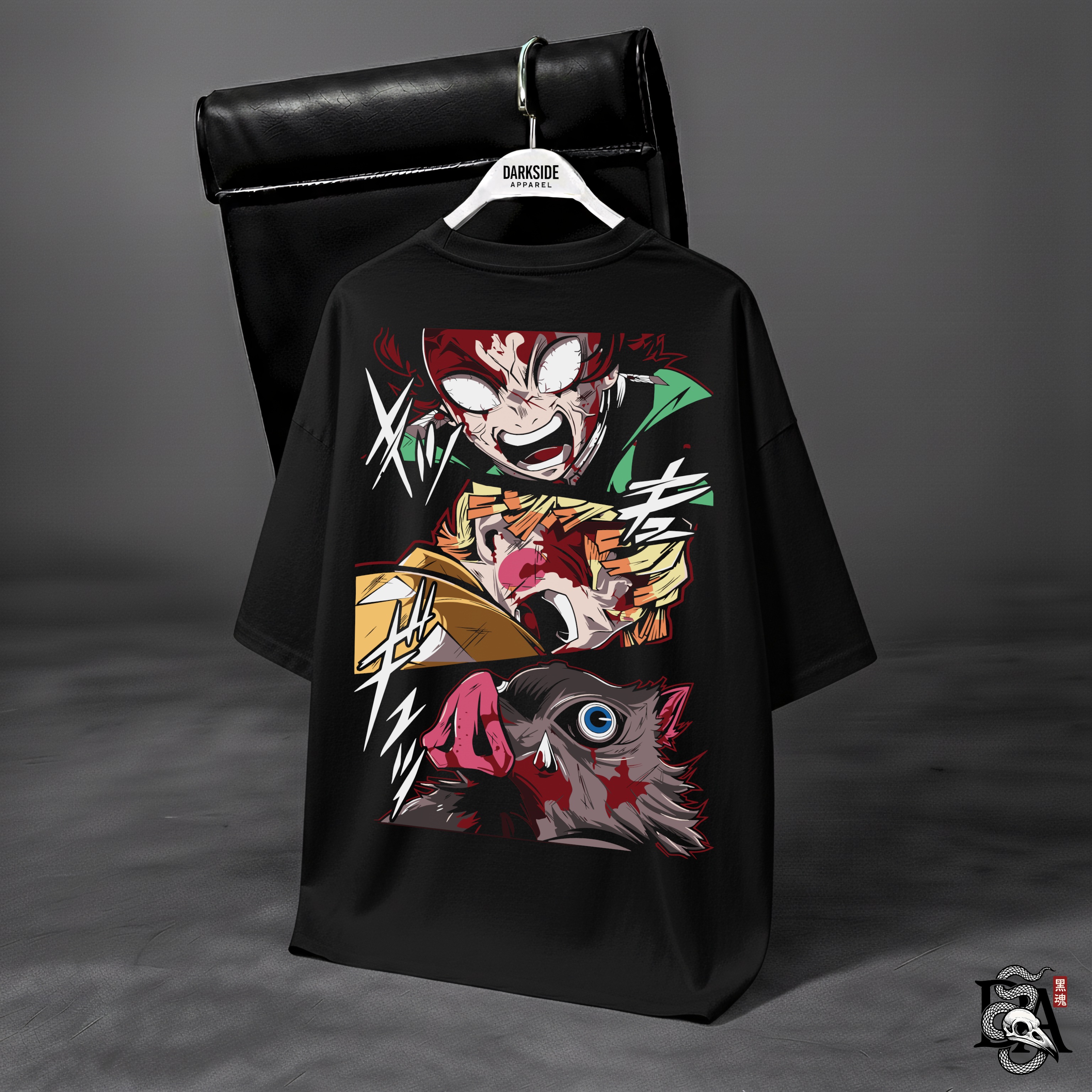 Demon Slayer Trio – Tanjiro, Zenitsu & Inosuke Oversized Shirt