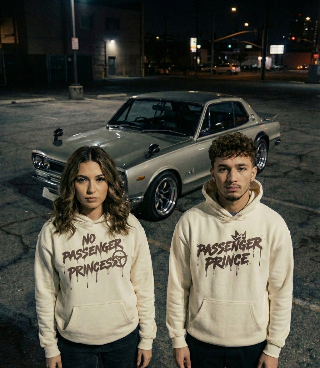 The "No Passenger Princess" Heavyweight Hoodie – Darkside Black & Vintage Cream Edition