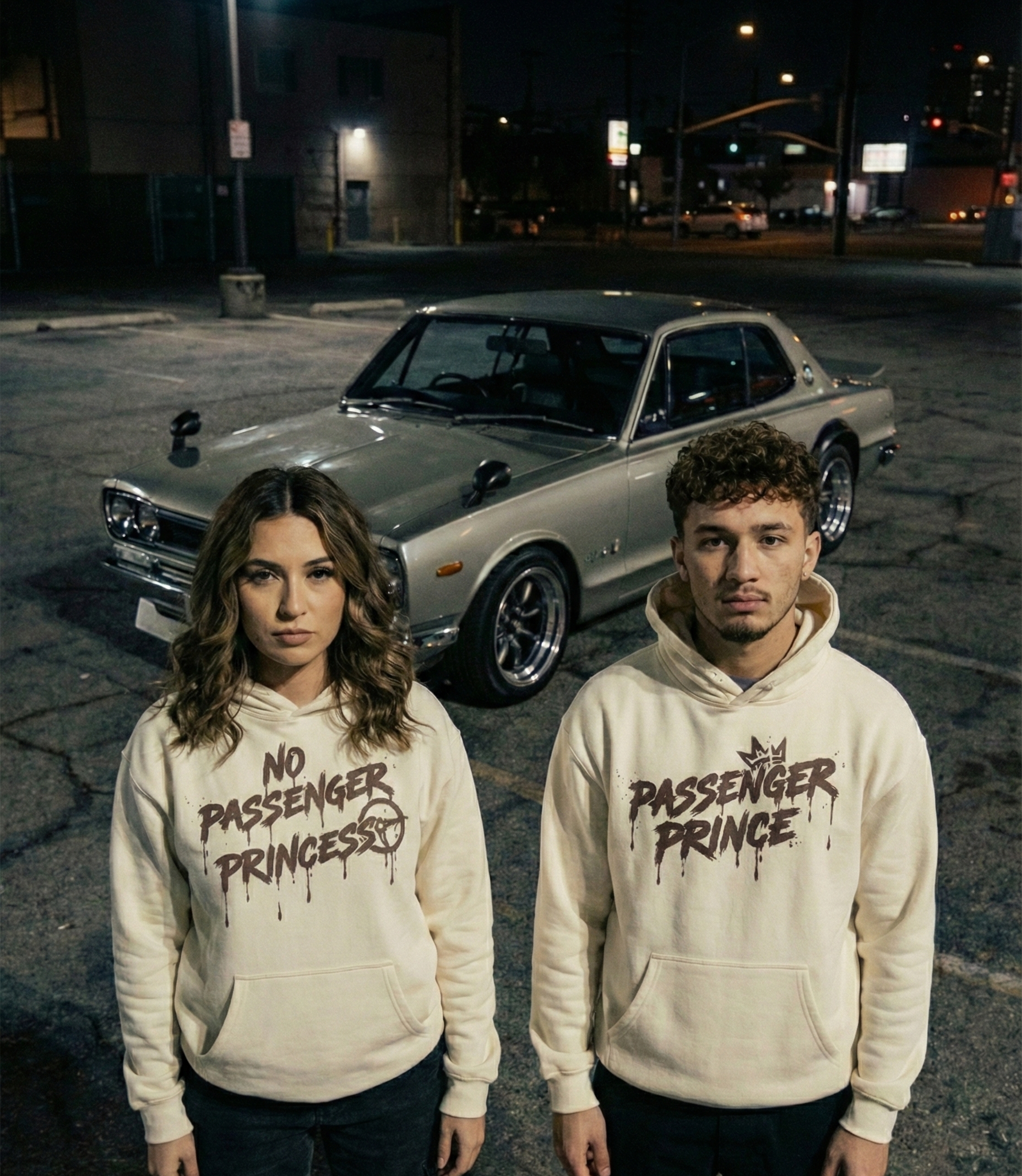 The "No Passenger Princess" Heavyweight Hoodie – Darkside Black & Vintage Cream Edition