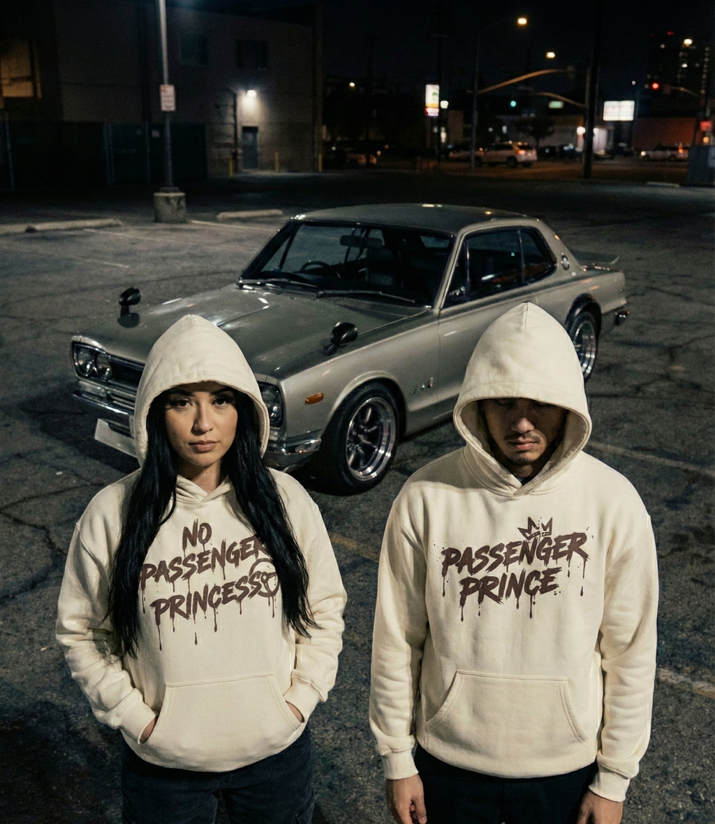 The "Passenger Prince" Heavyweight Hoodie – Darkside Black & Vintage Cream Edition
