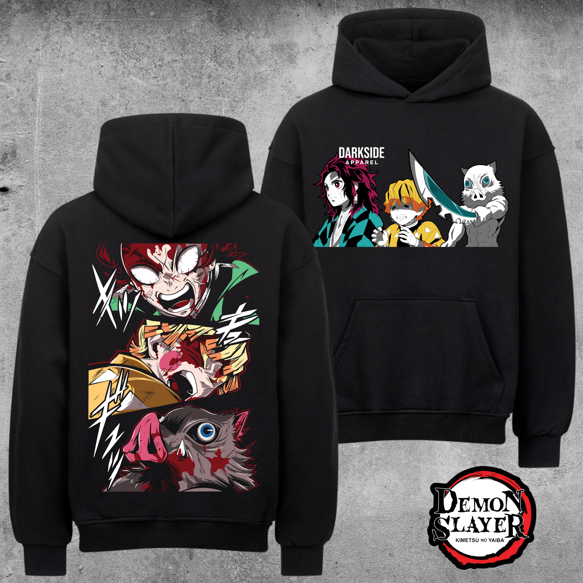 Tanjiro, Zenitsu & Inosuke Oversized Hoodie – Darkside Apparel