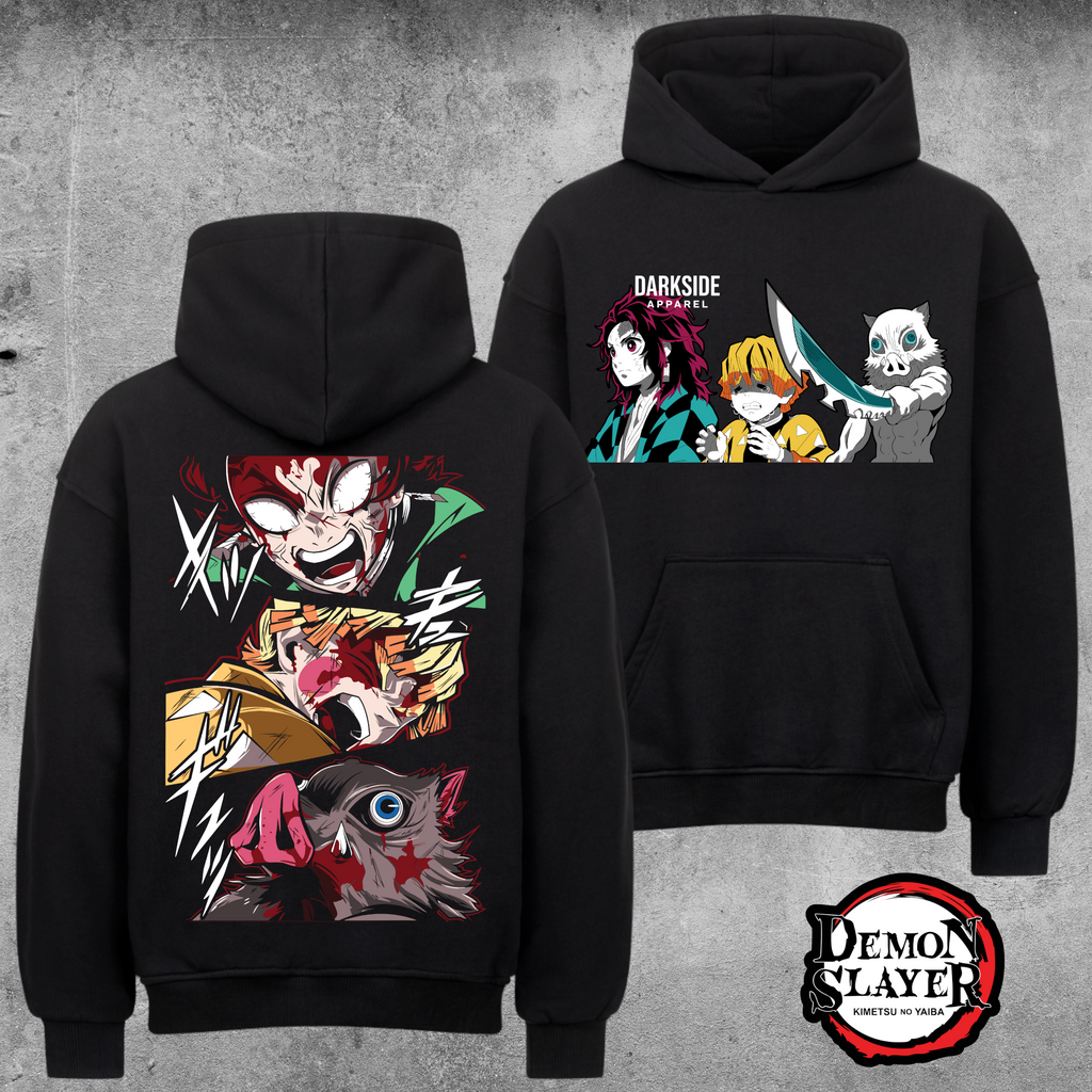 Tanjiro, Zenitsu & Inosuke Oversized Hoodie – Darkside Apparel