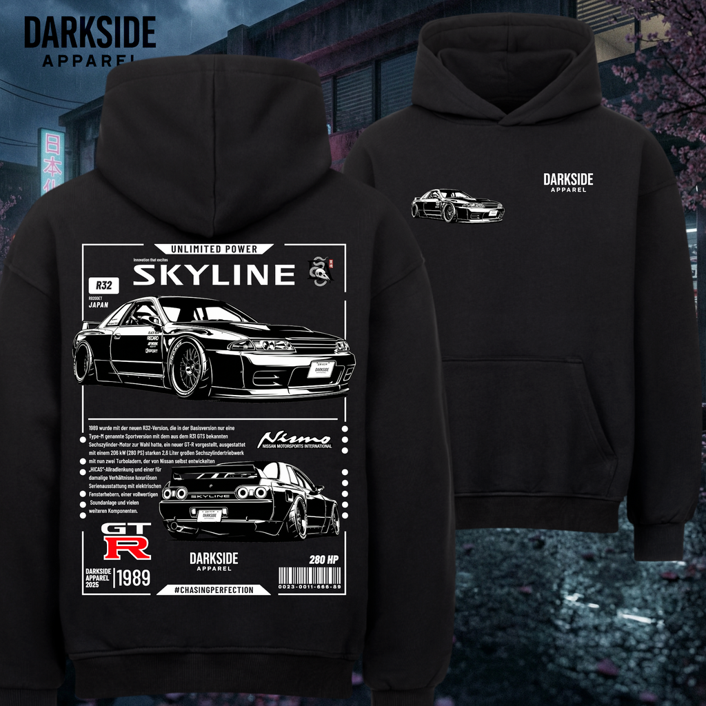 Skyline R32 Edition - Sweat à capuche oversize premium