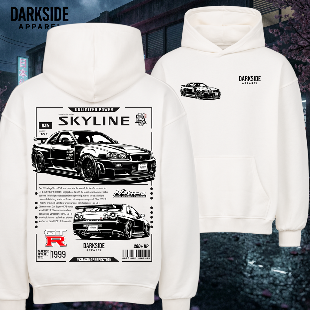 Skyline R34 Edition - Sweat à capuche oversize premium