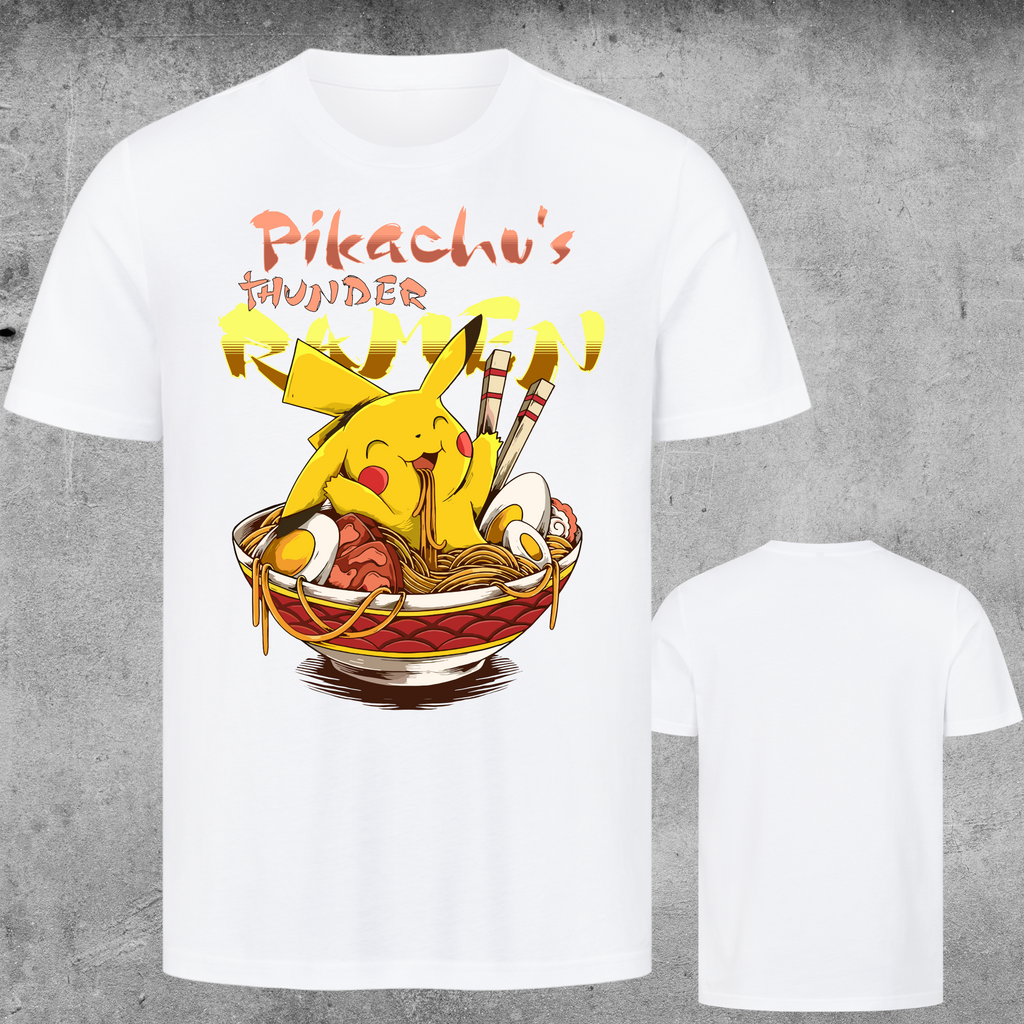 Pikachu Thunder Ramen – Fan-Design T-Shirt