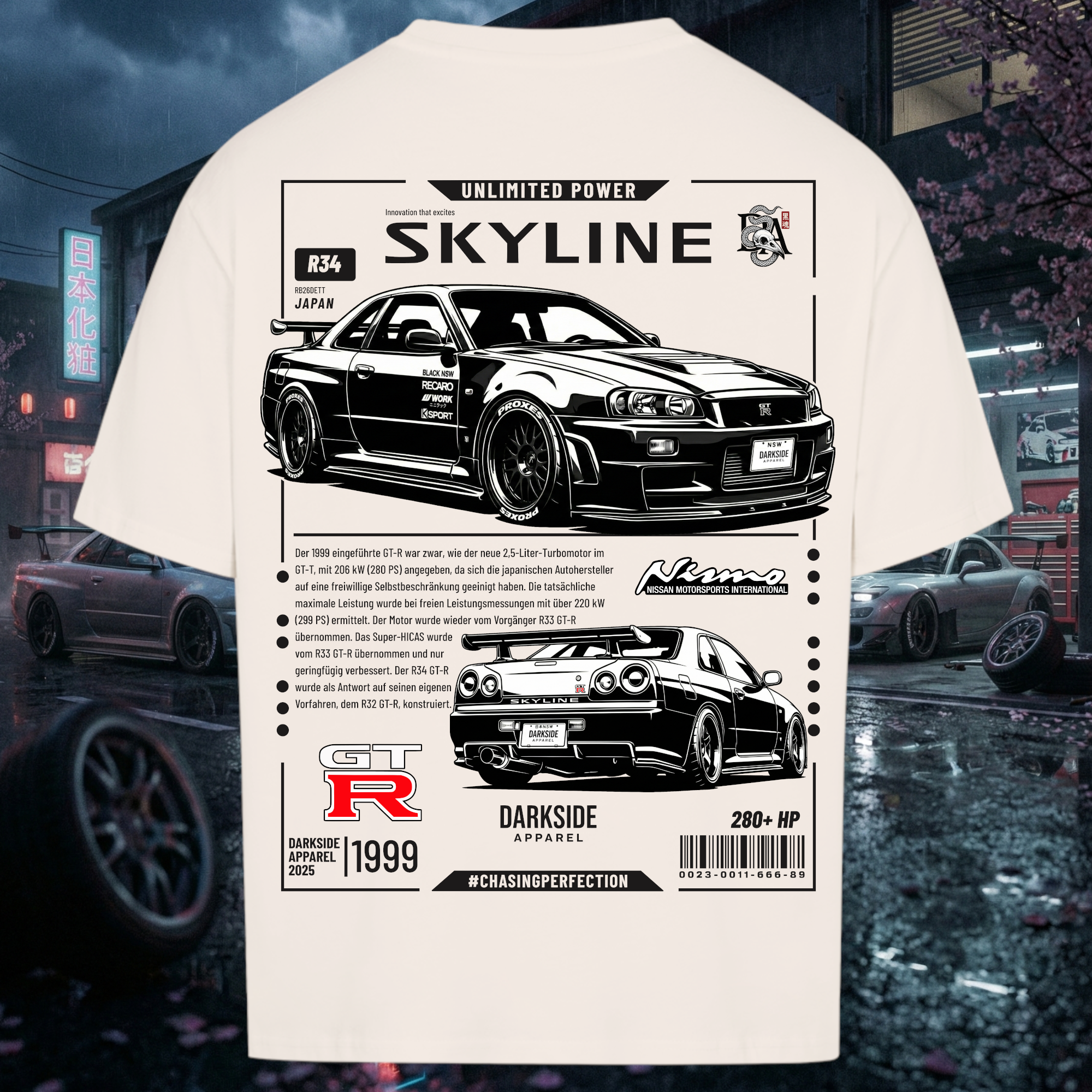 Skyline R34 Edition - Premium Oversized Shirt
