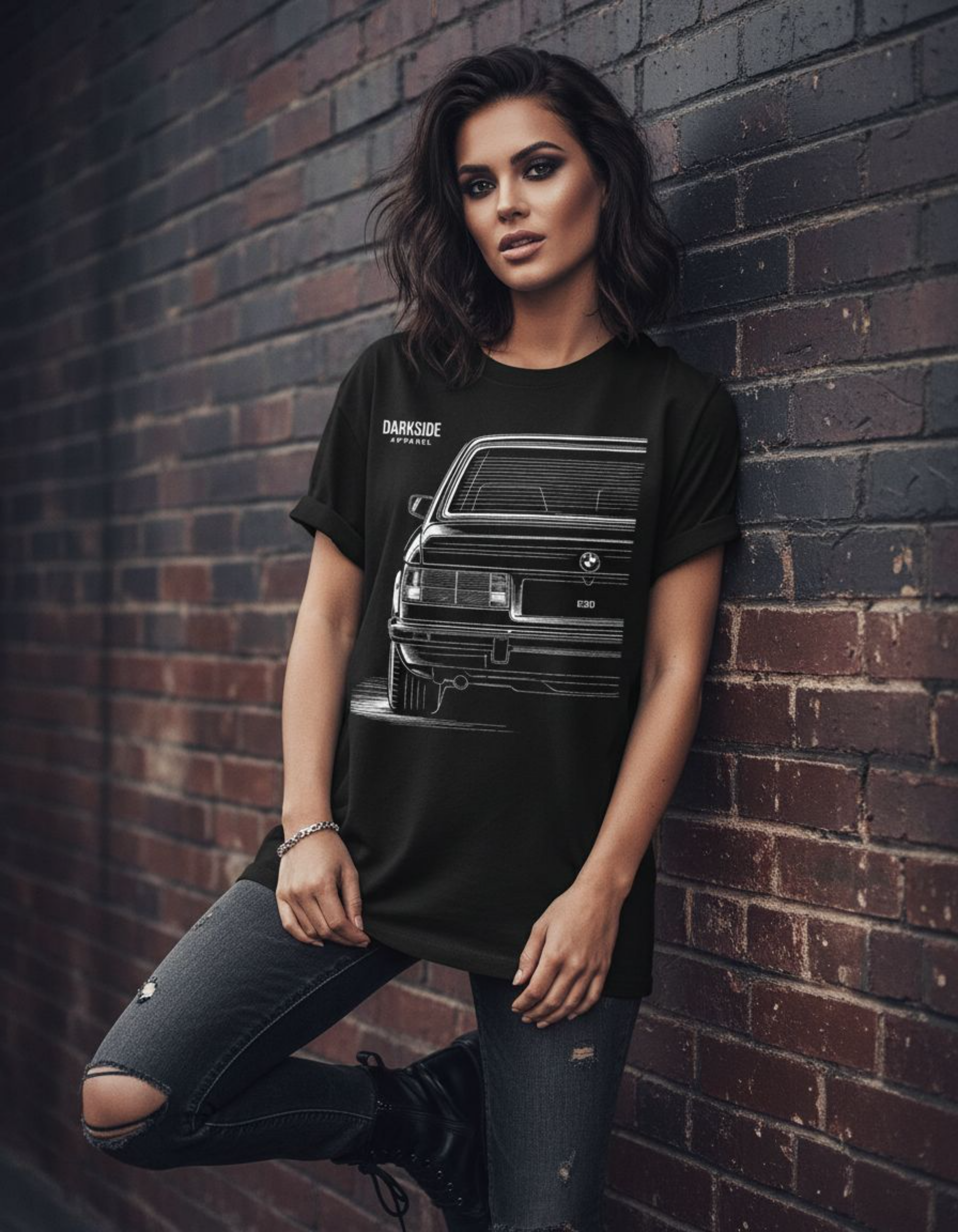 E30 Rear View - Classic Never Dies - Premium Shirt unisex