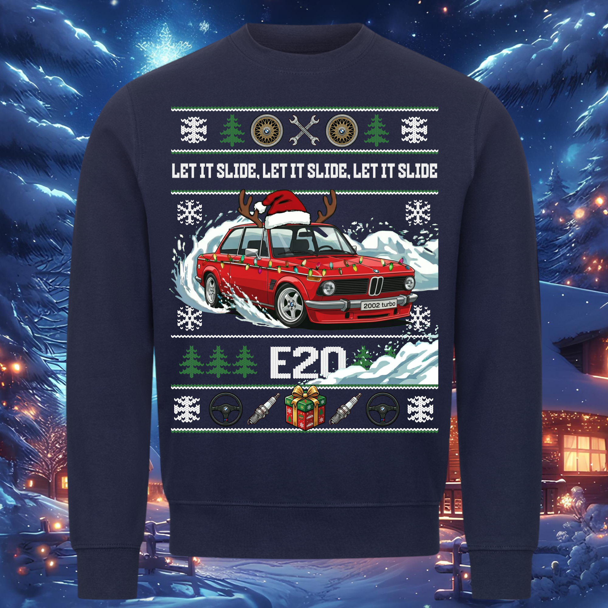 E20 - 2002 Turbo - LET IT SLIDE - Christmas Sweatshirt