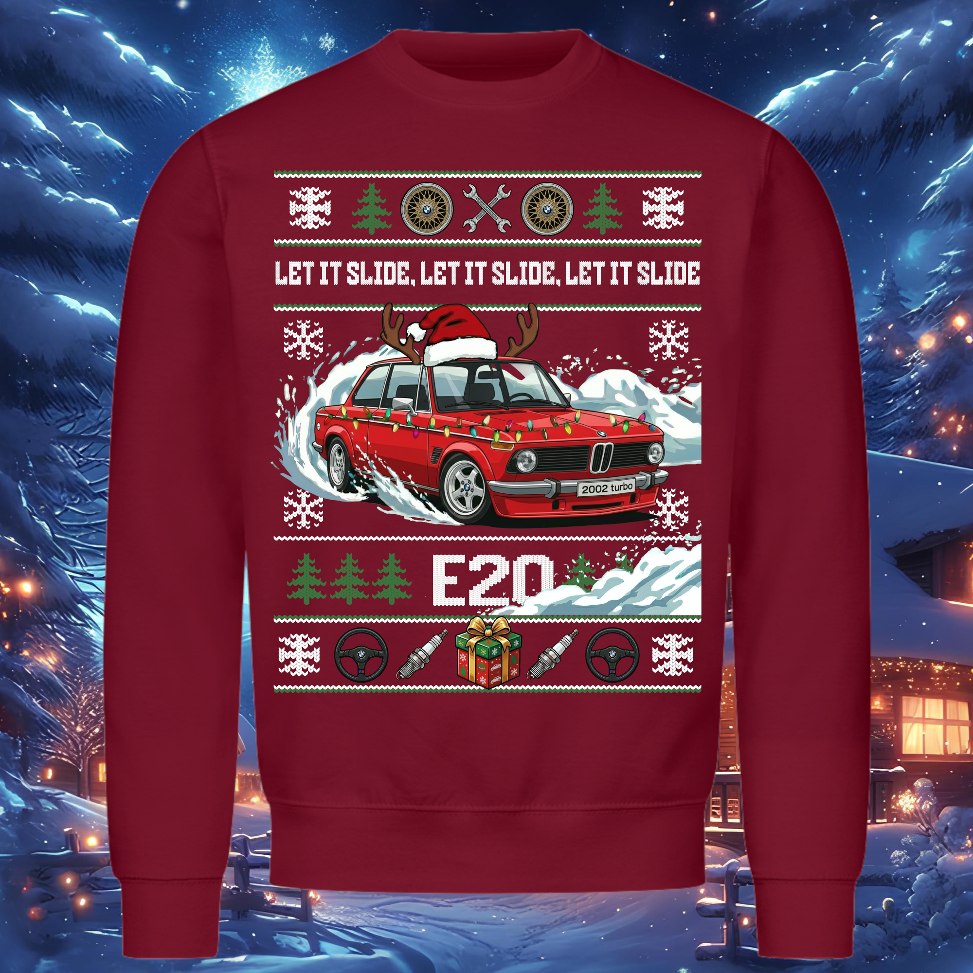 E20 - 2002 Turbo - LET IT SLIDE - Christmas Sweatshirt