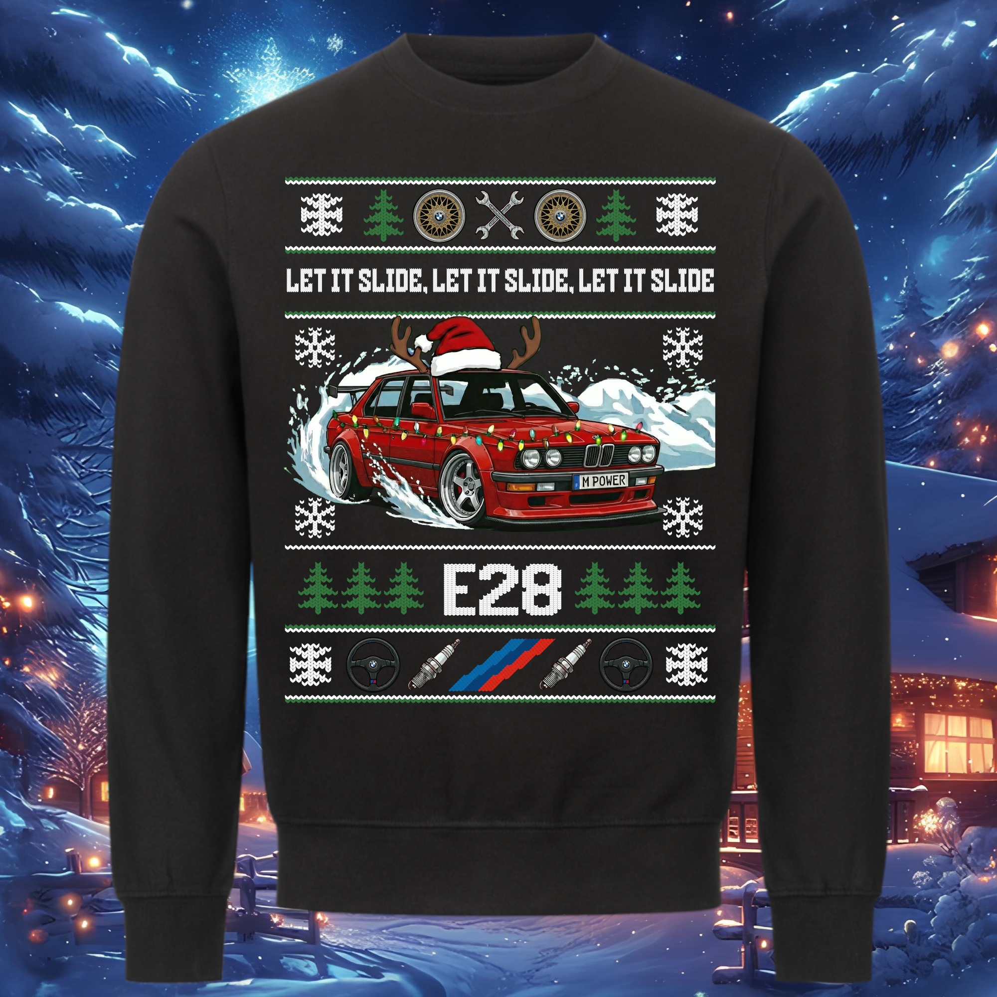 E28 M5 - LET IT SLIDE - Weihnachts-Sweatshirt
