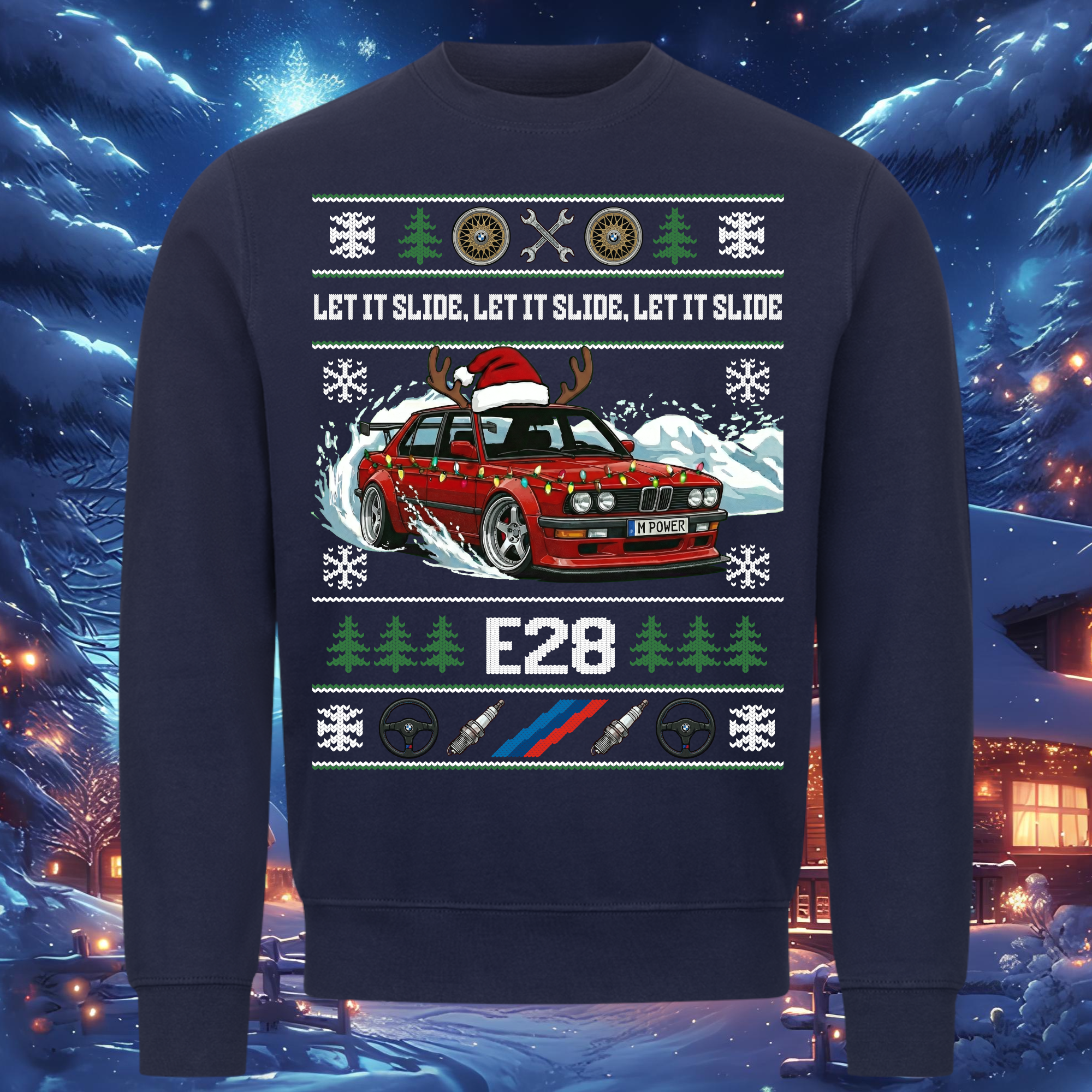 E28 M5 - LET IT SLIDE - Weihnachts-Sweatshirt