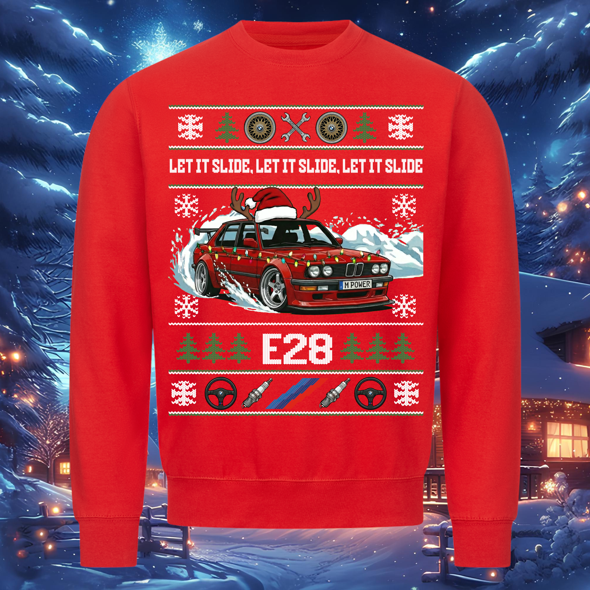 E28 M5 - LET IT SLIDE - Weihnachts-Sweatshirt