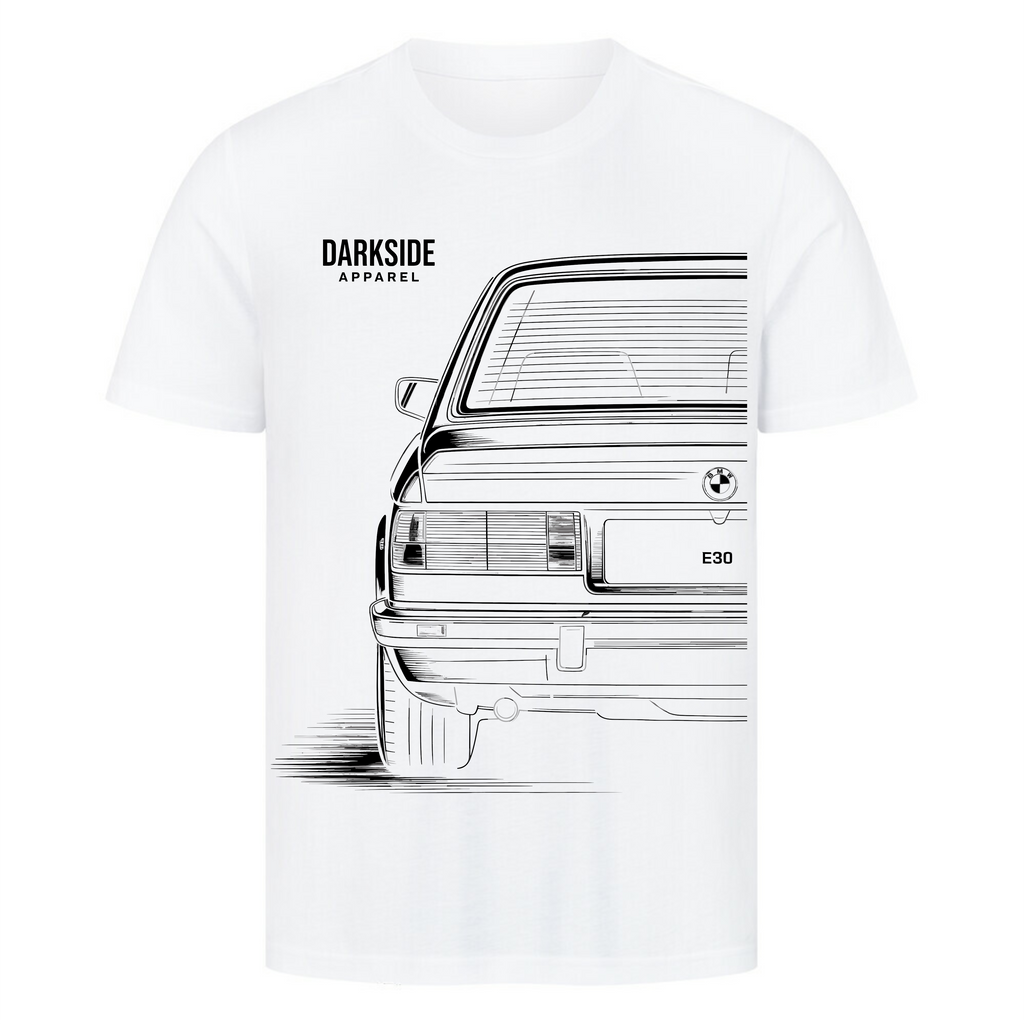 E30 Rear View - Classic Never Dies - Premium Shirt unisex