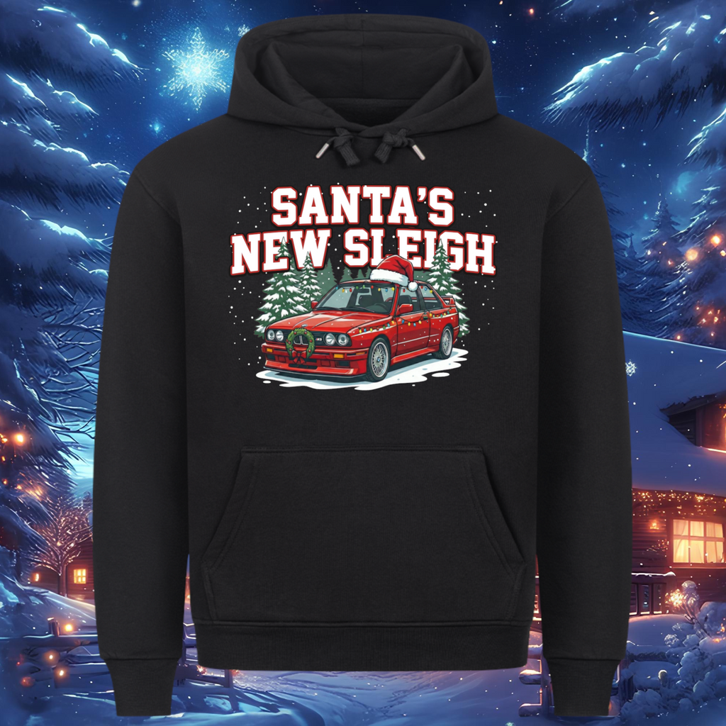 Santa’s New Sleigh – Premium Hoodie (E30 Edition)