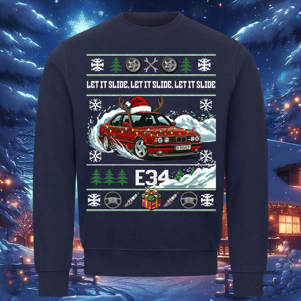 E34 M5 - LET IT SLIDE - Weihnachts-Sweatshirt