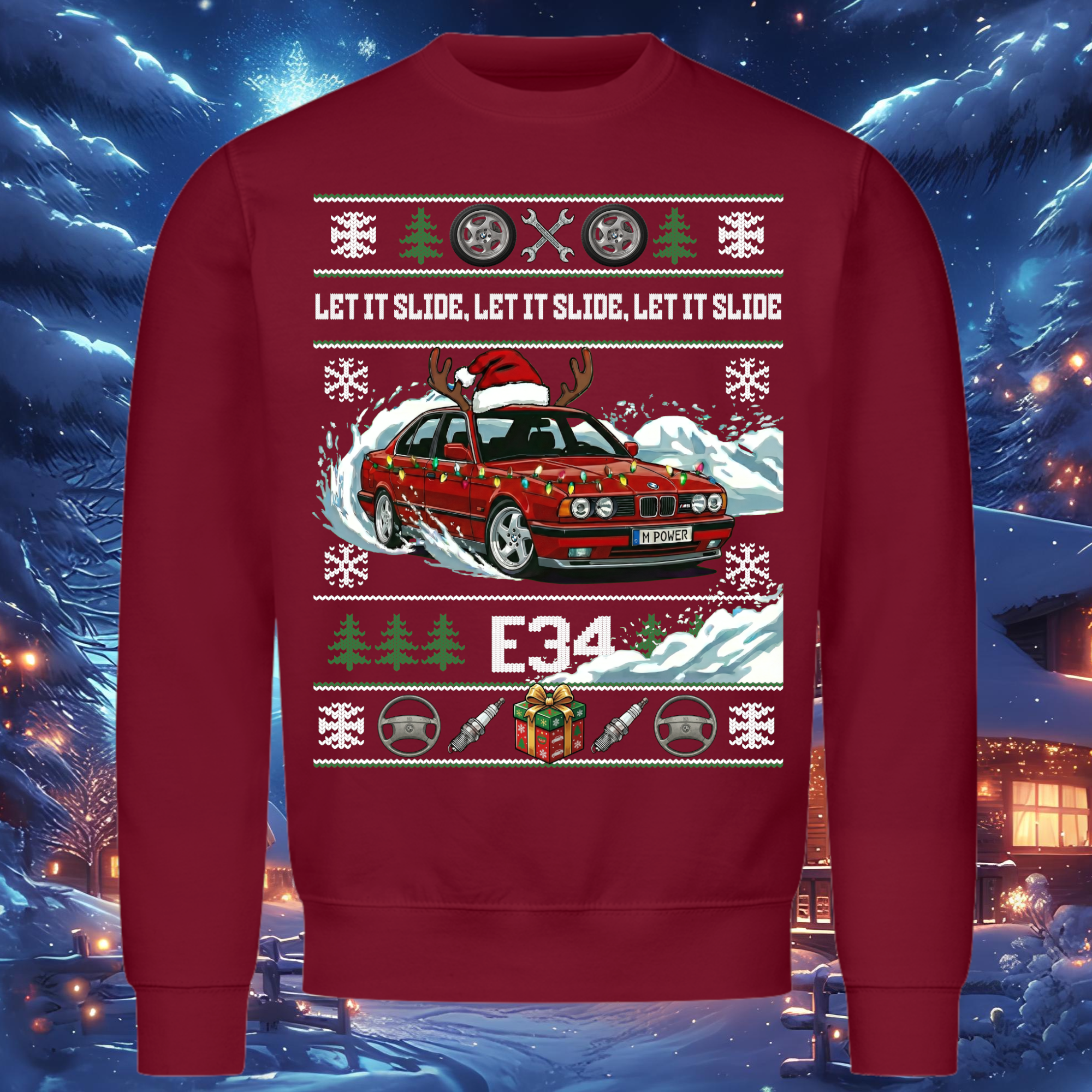 E34 M5 - LET IT SLIDE - Weihnachts-Sweatshirt
