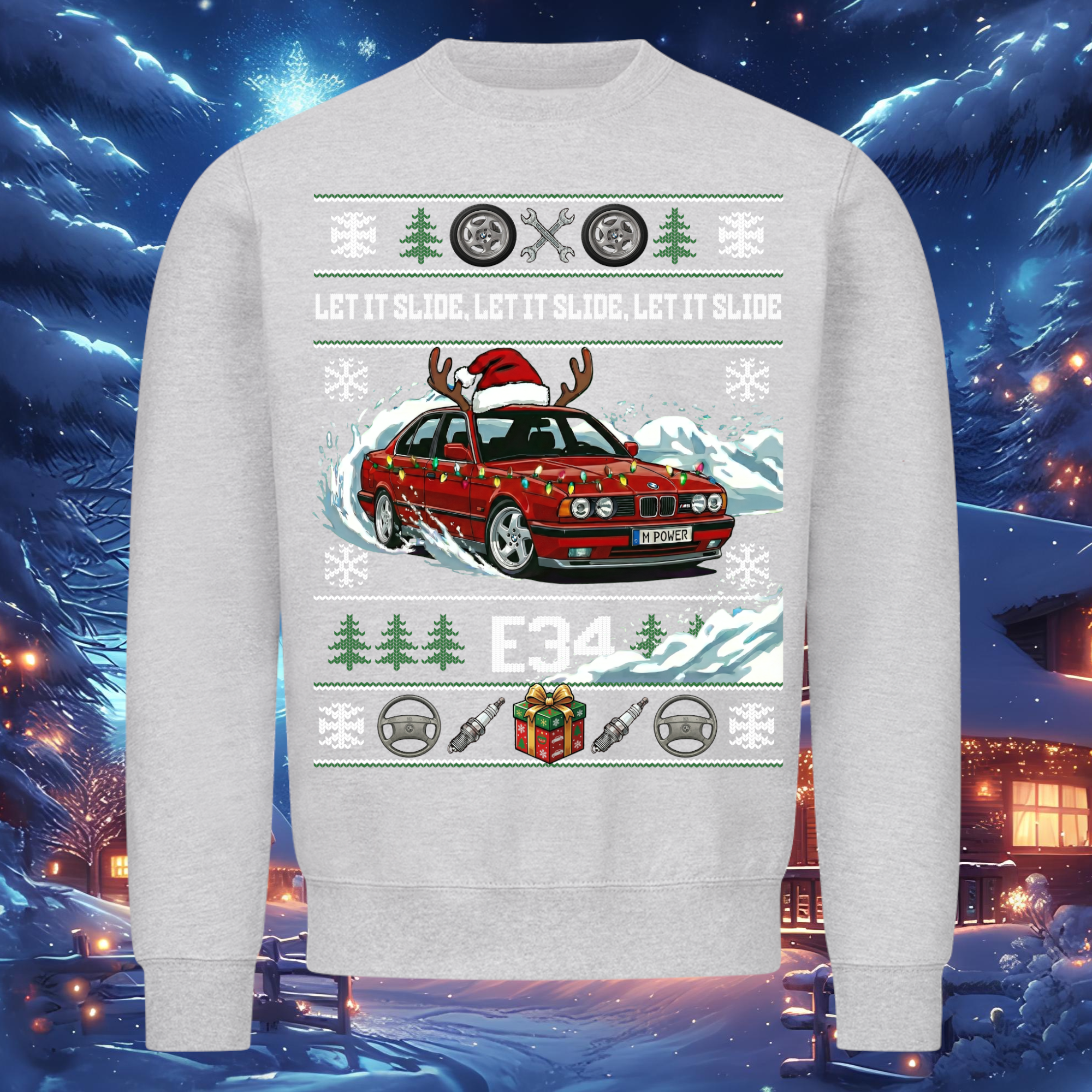 E34 M5 - LET IT SLIDE - Weihnachts-Sweatshirt
