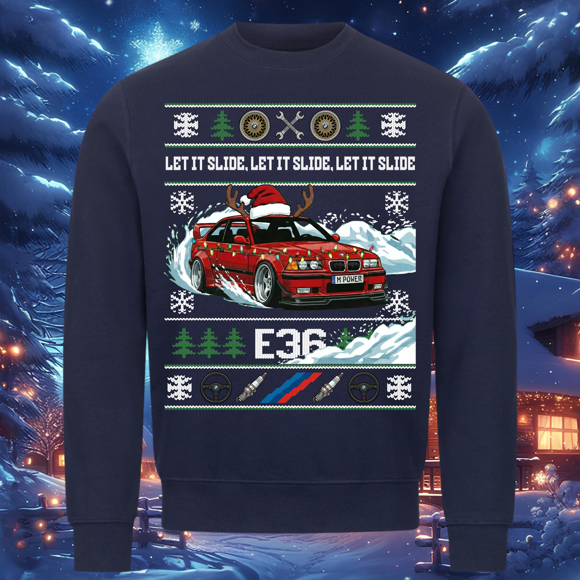 E36 M3 - LET IT SLIDE - Weihnachts-Sweatshirt