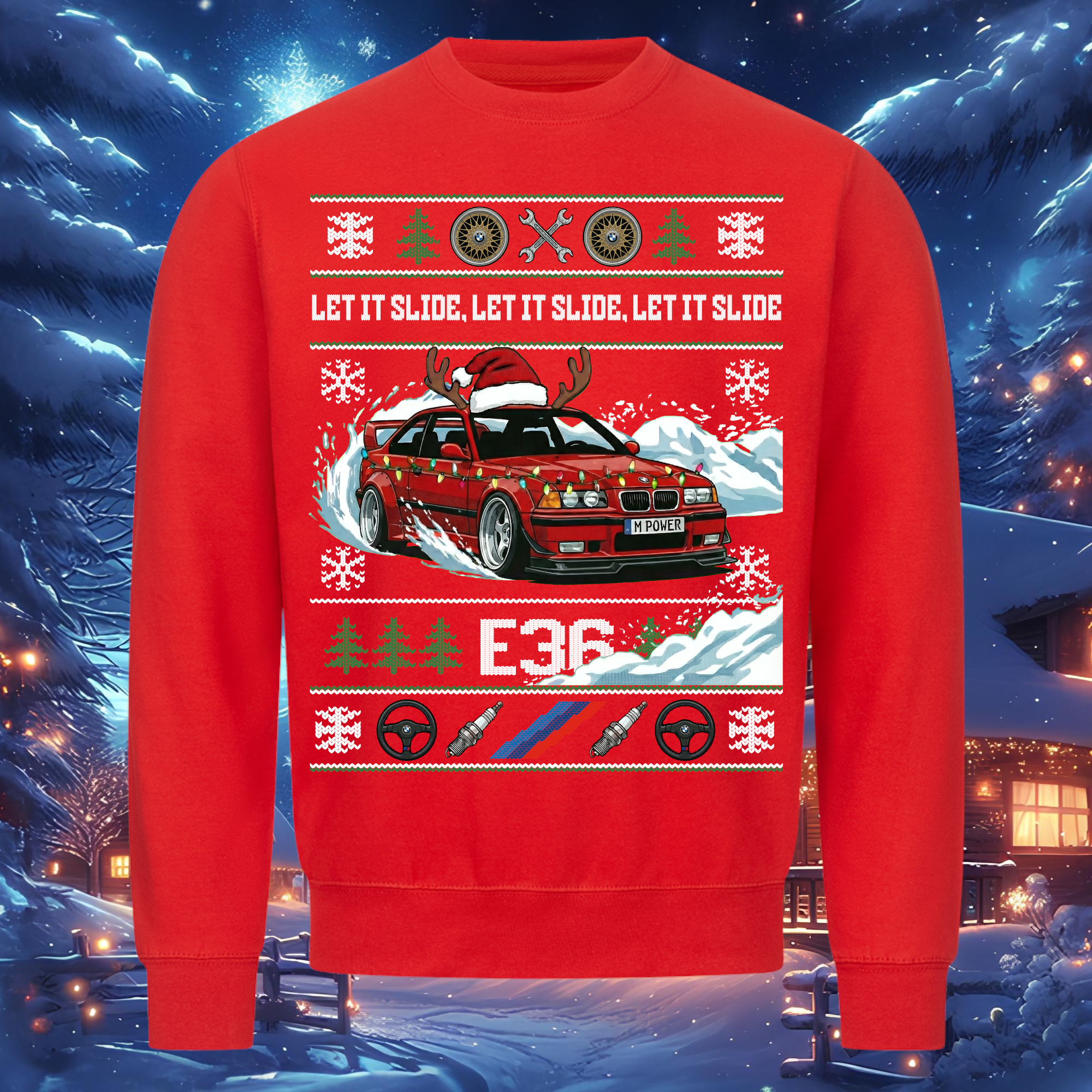 E36 M3 - LET IT SLIDE - Weihnachts-Sweatshirt
