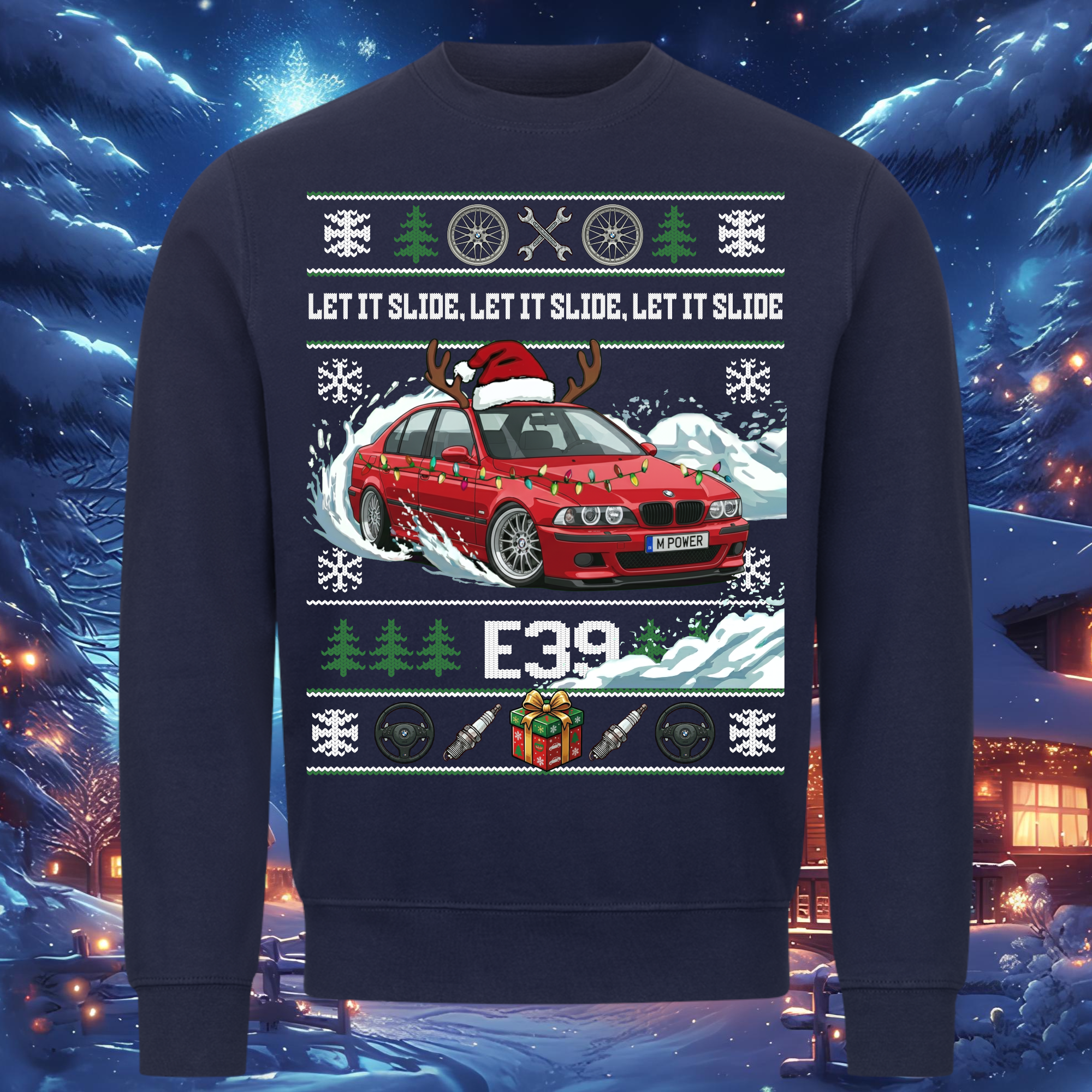 E39 M5 - LET IT SLIDE - Weihnachts-Sweatshirt
