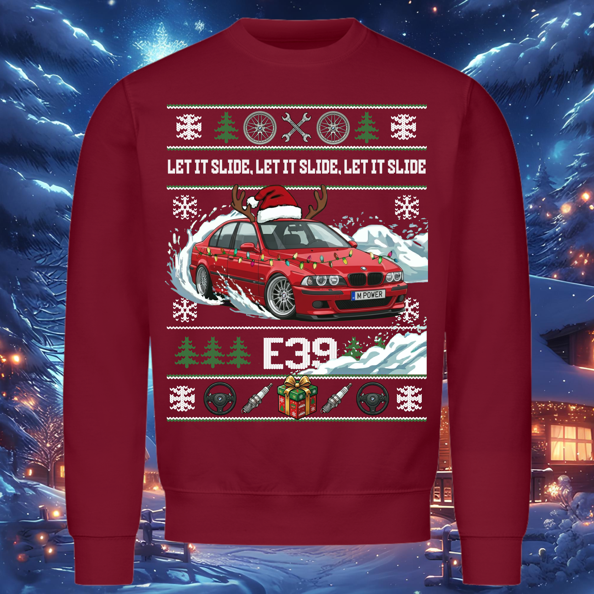 E39 M5 - LET IT SLIDE - Weihnachts-Sweatshirt