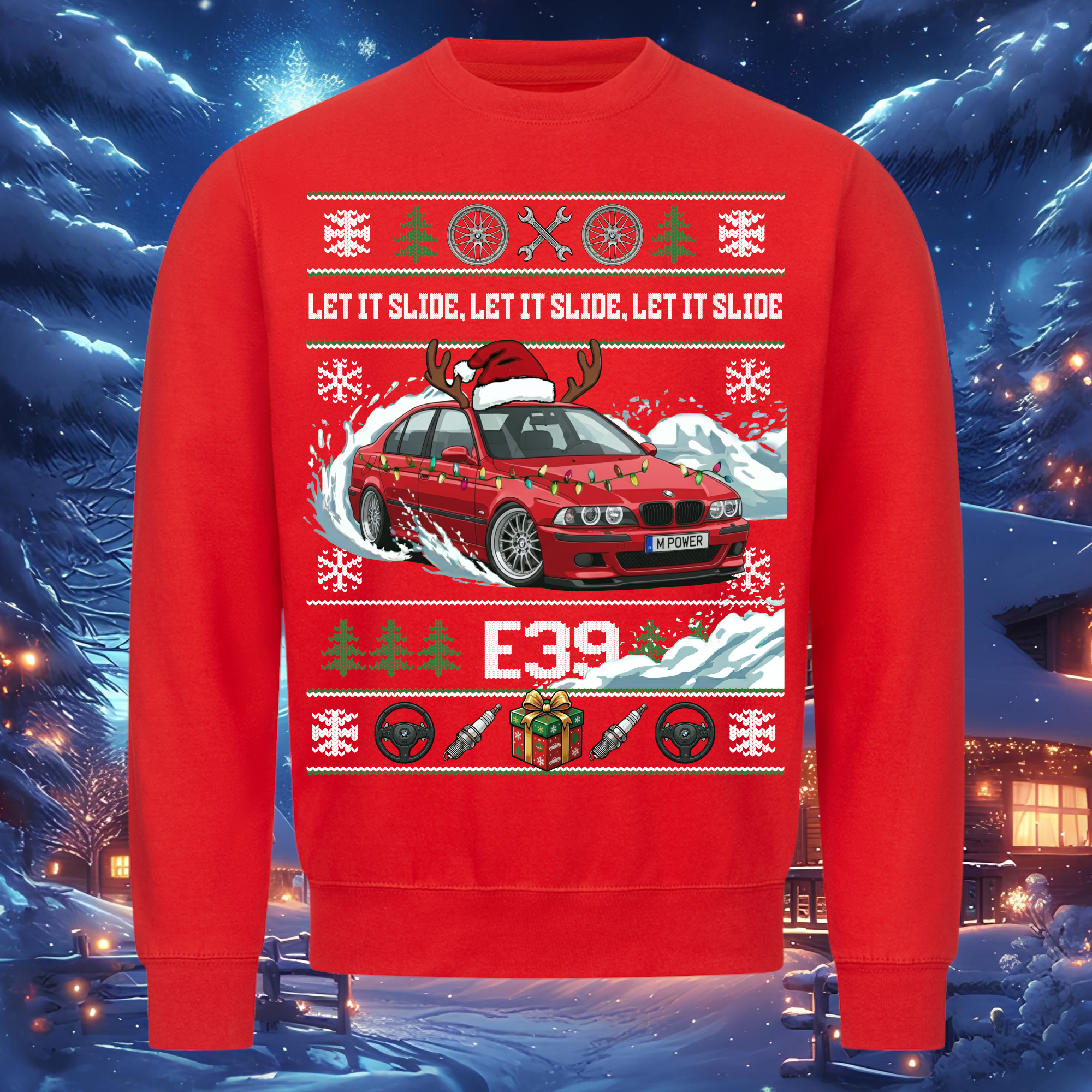 E39 M5 - LET IT SLIDE - Weihnachts-Sweatshirt