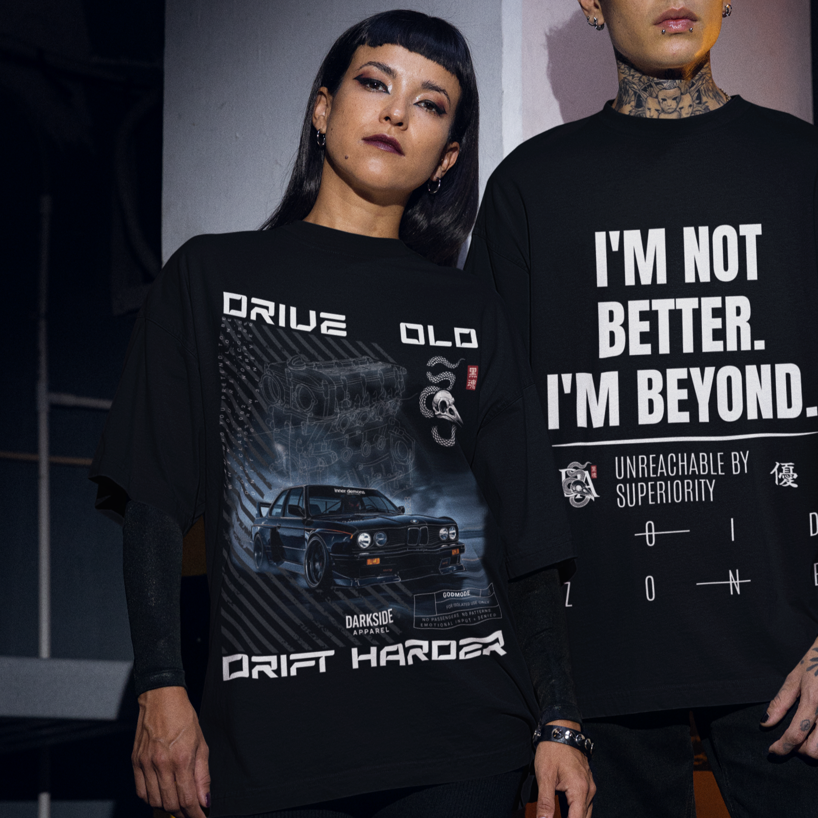 Drive Old Drift Harder - Oversized T-Shirt (240GSM)